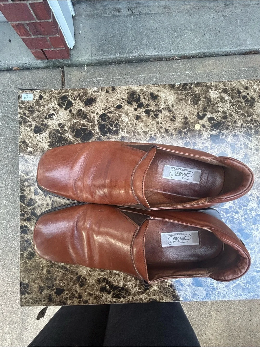 Fratelli Select Men's 11 M Brown Loafer Leather Slip-On Square Toe Dress Shoes